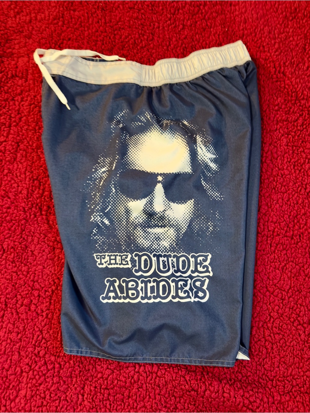 The Dude Abides TBL The Big Lebowski Navy Graphic Swim Shorts Size 30